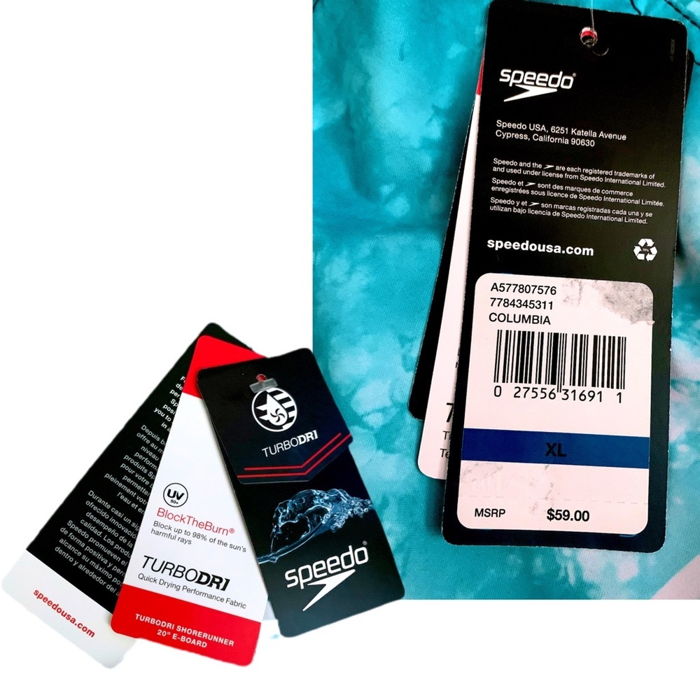 Speedo Washed Stripe Board Shorts NWT - Picture 5 of 7